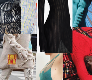 Collage von Strickmode