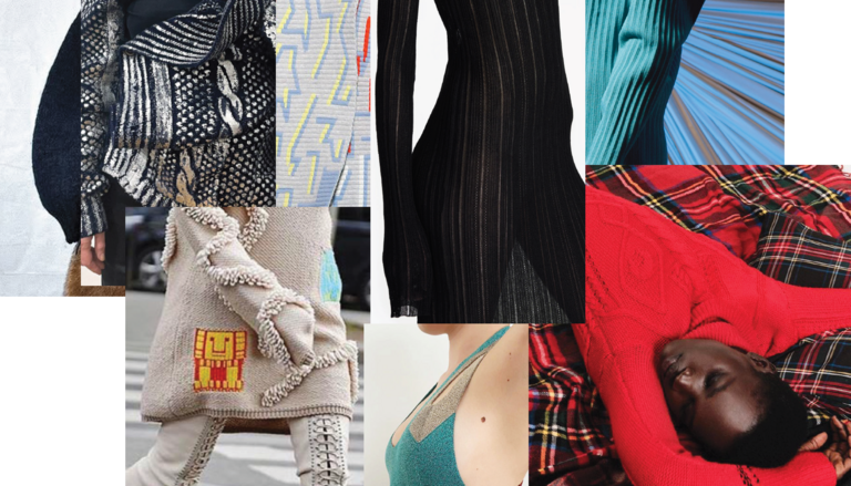 Into Knitwear Collage von Strickmode