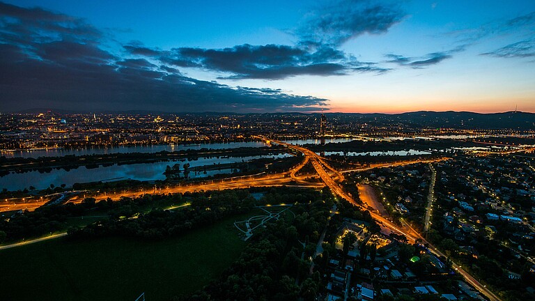 Wien bei Nacht Wien bei Nacht - oranges Straßennetz