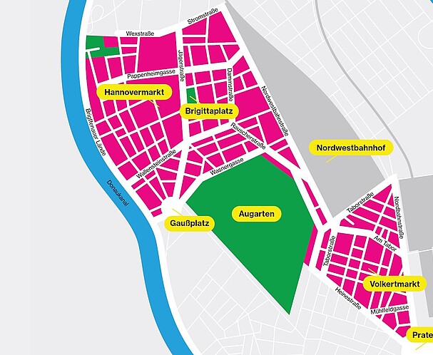 Projektgebiet Wien 20 und Wien 2.